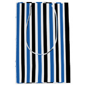 Blaue schwarze Streifen Mittlere Geschenktüte (Vorderseite)