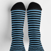 Blaue schwarze Streifen nahtloses Muster Socken (Oben)