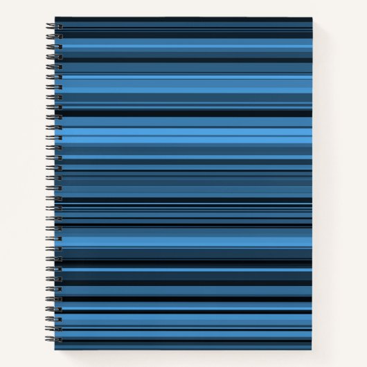 Blaue schwarze Streifen Notizblock (Vorderseite)