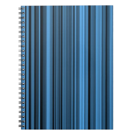 Blaue schwarze Streifen Notizblock (Vorderseite)