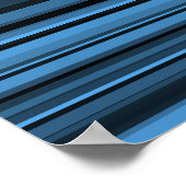 Blaue schwarze Streifen Poster (Ecke)