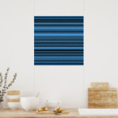 Blaue schwarze Streifen Poster (Küche)