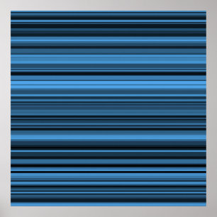 Blaue schwarze Streifen Poster