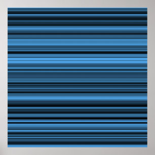 Blaue schwarze Streifen Poster