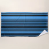 Blaue schwarze Streifen Strandtuch (Vorderseite)