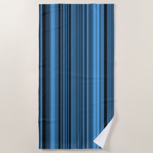 Blaue schwarze Streifen Strandtuch
