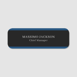 Blaue schwarze trendige einfache minimalistische P Namensschild