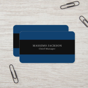 Blaue schwarze trendige einfache minimalistische p visitenkarte