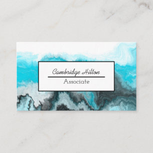 Blaue, schwarze und weiße Marmorflüssigkeit Kunst Visitenkarte