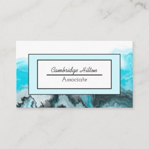 Blaue, schwarze und weiße Marmorflüssigkeit Kunst Visitenkarte