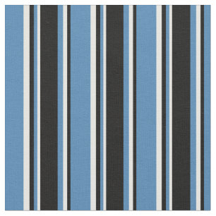 Blaue, schwarze und weiße Streifen Stoff