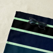 Blaue, schwarze und weiße Streifen Strandtuch (Beispiel)
