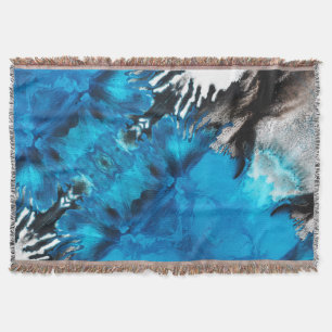 Blaue schwarze weiße graue Farbklecks Abstract Decke