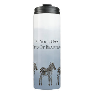 Blaue schwarze Zebras Sei deine eigene Art von Sch Thermosbecher