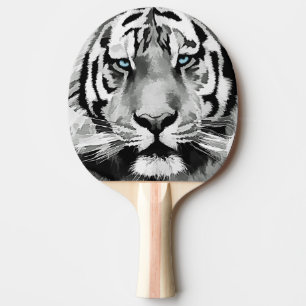 Blaue Schwarzweiss-Augen des Tigers Tischtennis Schläger