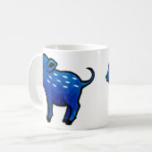 Blaue Schwein-Tassen-niedliche Kaffeetasse (Vorderseite Links)