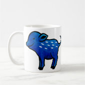 Blaue Schwein-Tassen-niedliche Kaffeetasse (Links)