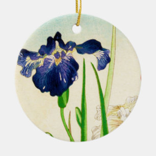 Blaue Schwertlilie - Japanischer Aquarelldruck Keramikornament