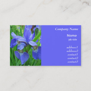 blaue Schwertlilien-Blumen Geschäftskarte Visitenkarte