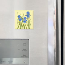 Blaue Schwertlilien-Blumen-Magnet
