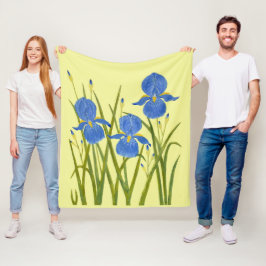 Blaue Schwertlilien Fleecedecke
