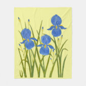 Blaue Schwertlilien Fleecedecke (Vorderseite)