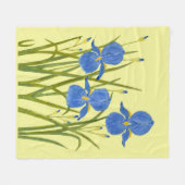 Blaue Schwertlilien Fleecedecke (Vorderseite (Horizontal))