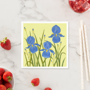 Blaue Schwertlilien Getränkuntersetzer Serviette