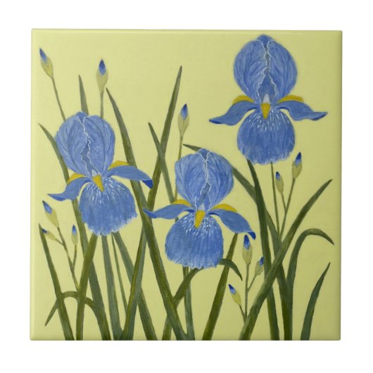 Blaue Schwertlilien-Keramikfliesen Fliese (Vorderseite)