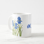Blaue Schwertlilien Klassischer Becher Kaffeetasse (Vorderseite Links)