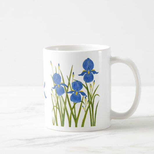 Blaue Schwertlilien Klassischer Becher Kaffeetasse (Rechts)