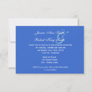 Blaue Schwertlilien schmücken Hochzeitsempfangs-Ei Einladung