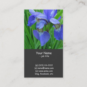 blaue Schwertlilienblüten Visitenkarte