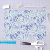Blaue Schwimmende Meeresfische - Hell Seidenpapier (Handwerk)