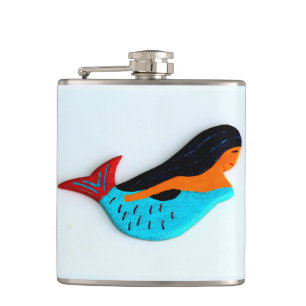 blaue Schwimmenmeerjungfrauflasche Flachmann