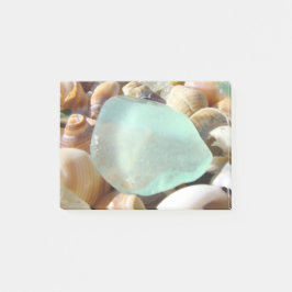 Blaue Seaglass Post-Itanmerkungs-Seeglas-Muscheln Post-it Klebezettel
