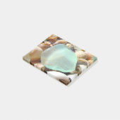 Blaue Seaglass Post-Itanmerkungs-Seeglas-Muscheln Post-it Klebezettel (angewinkelt)