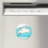 Blaue Seagull im Regenwald Magnet (In Situ (Geschirrspüler))