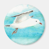 Blaue Seagull im Regenwald Magnet (Vorne)