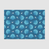Blaue Seashell- und Meeresperlen Seidenpapier (Vorderseite)