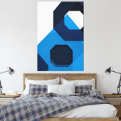 Blaue Sechseck-Kunst Leinwanddruck (Insitu (Schlafzimmer))