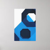 Blaue Sechseck-Kunst Leinwanddruck (Vorderseite)