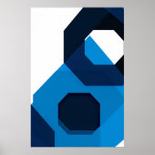 Blaue Sechseck-Kunst Poster (Vorne)