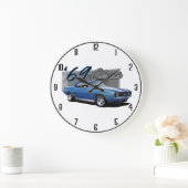 Blaue Sechzigerjahre klassisches Muskel-Auto Große Wanduhr (Zuhause)