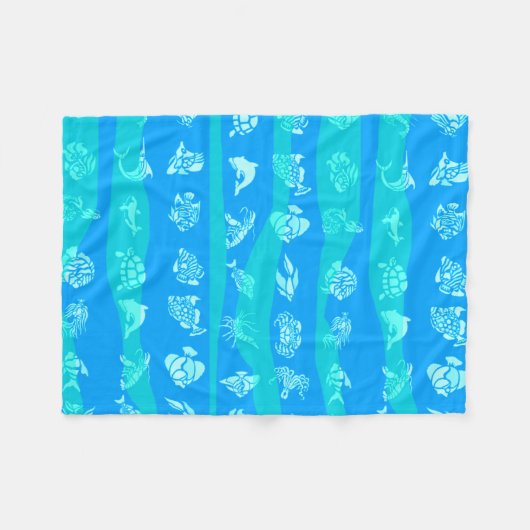 Blaue See Fleecedecke (Vorderseite (Horizontal))