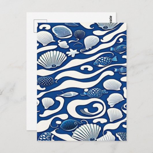 Blaue See Postkarte (Vorne/Hinten)