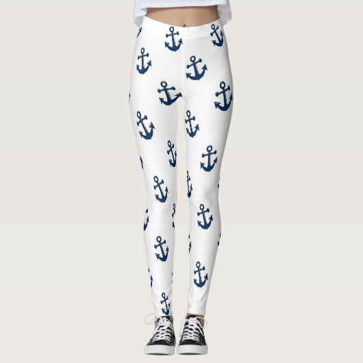 Blaue Seeanker Leggings (Vorderseite)