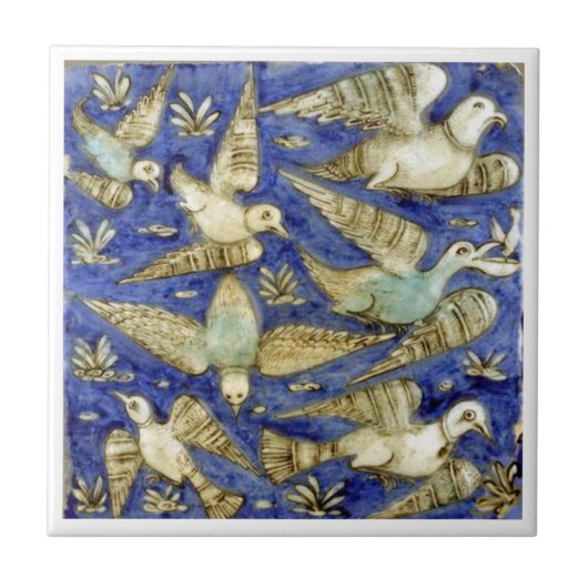 Blaue Seebarbe Möwe Pelikane Seagull Fliese (Vorderseite)