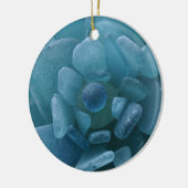 Blaue Seeglas-Blume Keramik Ornament (Links)