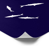 Blaue Seehaie Poster (Ecke)